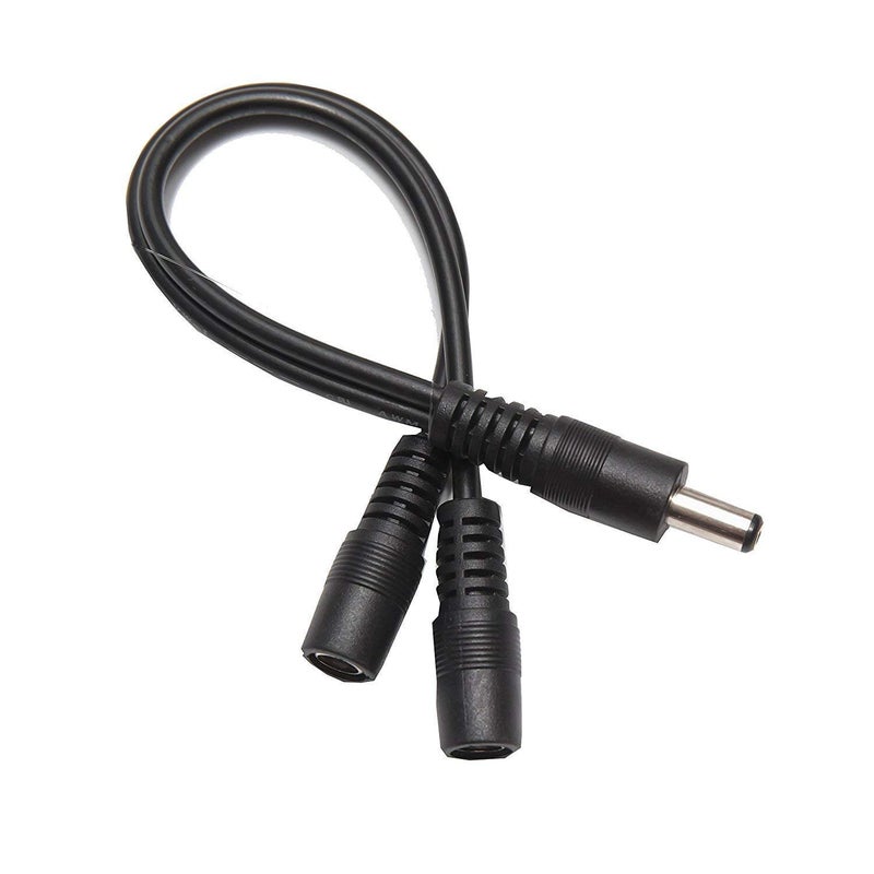 OMNIHIL DC Barrel Plug Splitter 2.1mm x 5.5mm, 1 Male Plug to 2 Female Jack - Image 1